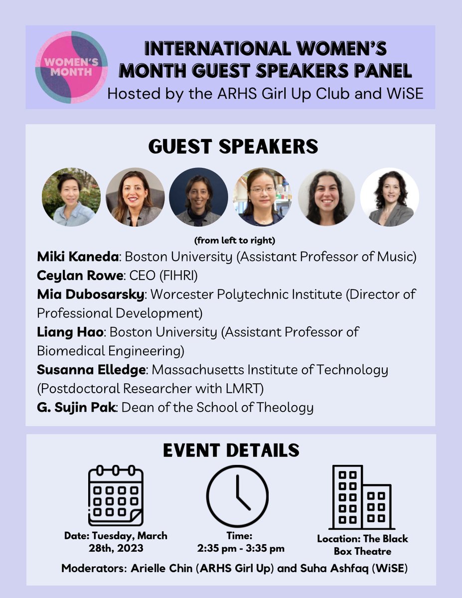 Month Panel on Tuesday, March 28th from 2:35-3:35 pm in C210. Gain insight from our distinguished panelists as they share their experiences of how they have impacted our community through their career fields.