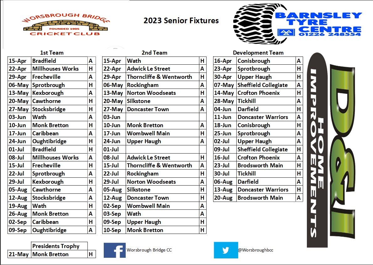 2023 Fixtures Confirmed