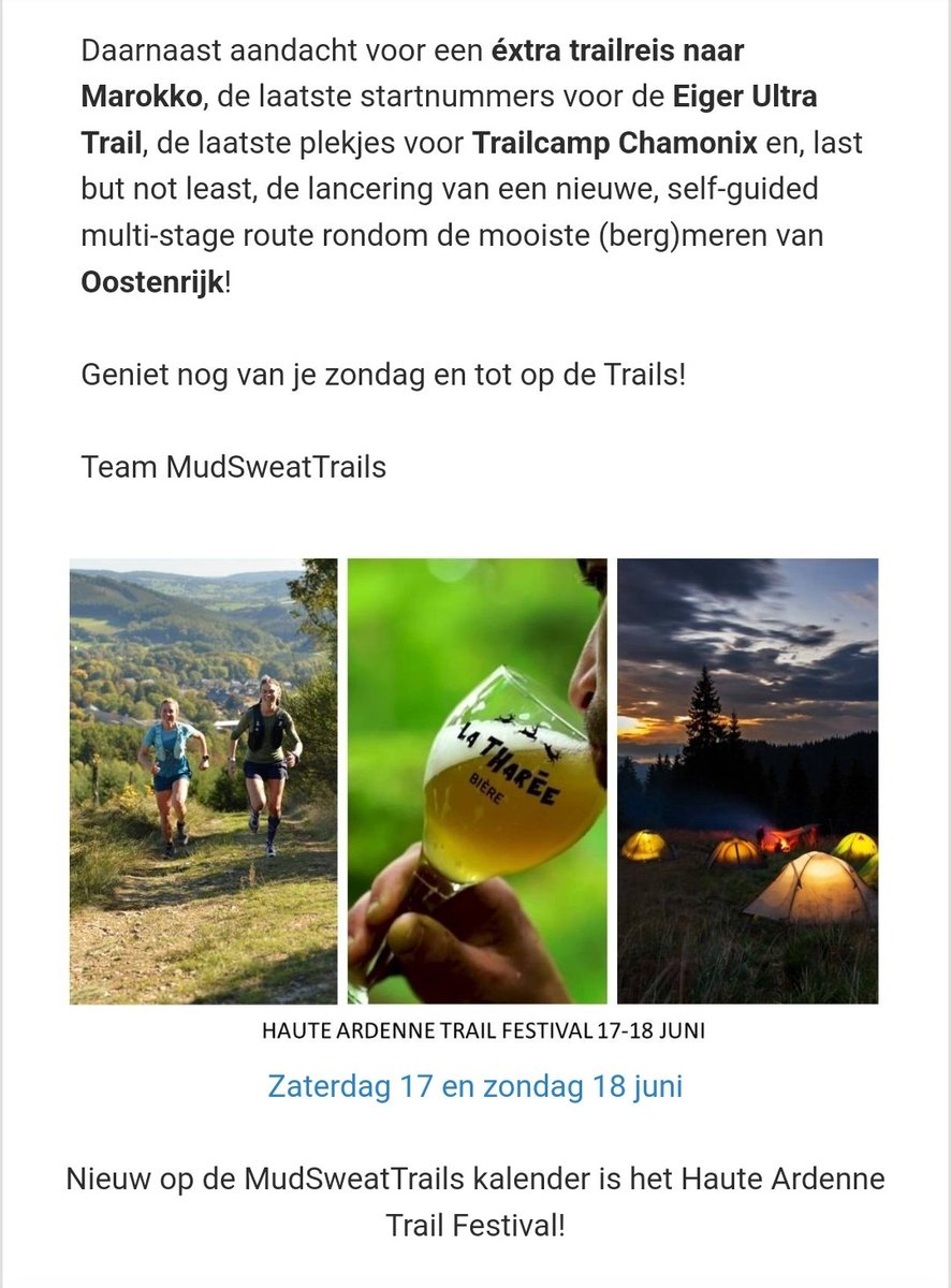 Onze Maart nieuwsbrief is zojuist verstuurd. Weer veel mooie avonturen! Van heuvels tot bergen. Van river crossings tot woestijnpassages. Van rotspaadjes tot Toubkal summit. 

🏃‍♂️🏔🏕🍻

Wil je 'm ook ontvangen? Dat kan via de button op onze homepage.