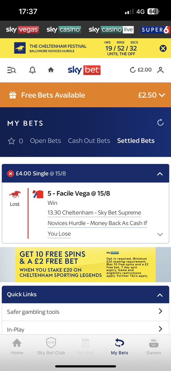 linzowls's tweet photo. @SkyBet I only got £2 back on the first race when I staked £4? https://t.co/qSizrSSGJV