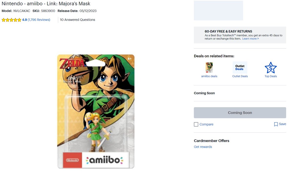 Best Buy: Nintendo amiibo Link: Majora's Mask Green NVLCAKAC