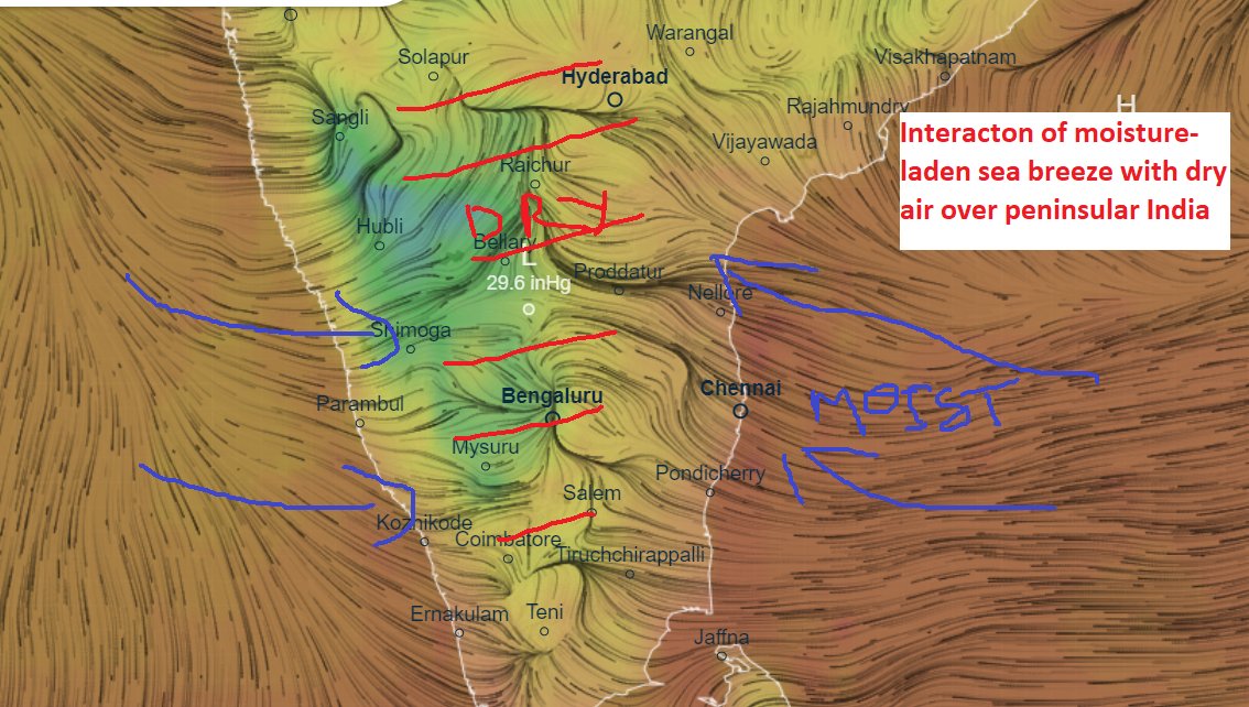 Rajani_Weather's tweet photo. #WxChange #WxAlert ⚠️
Some of the synoptic features favouring #Thunderstom activity over Central & Peninsular #India from 15-21 Mar. https://t.co/6f9p6WDaev