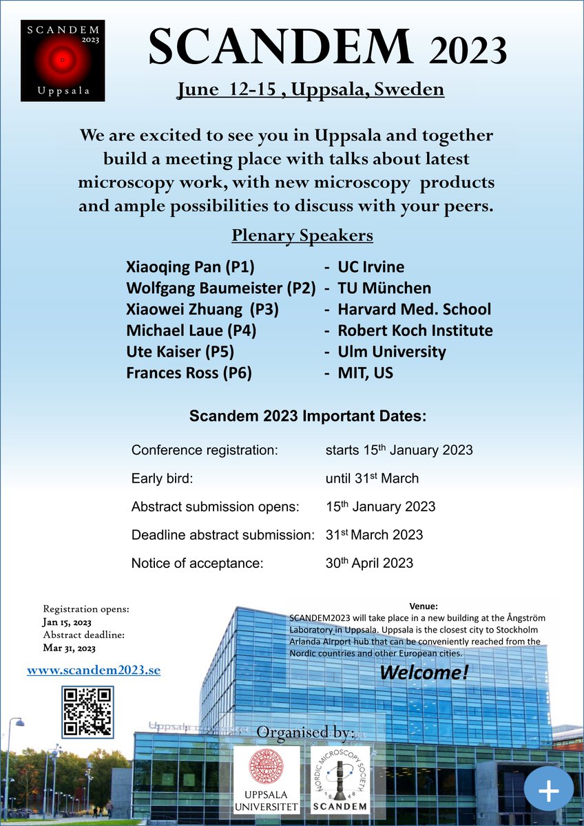 pmzeiger's tweet photo. @UU_University is hosting #SCANDEM2023, the 73rd Annual Meeting of the Nordic Microscopy Society on June 12th-15th.

Beyond the usual, we have put together a session focused on poster design for Early Career researchers together with @VyScience.

https://t.co/Pyen3s2Y73 https://t.co/pjf4QHI1qG