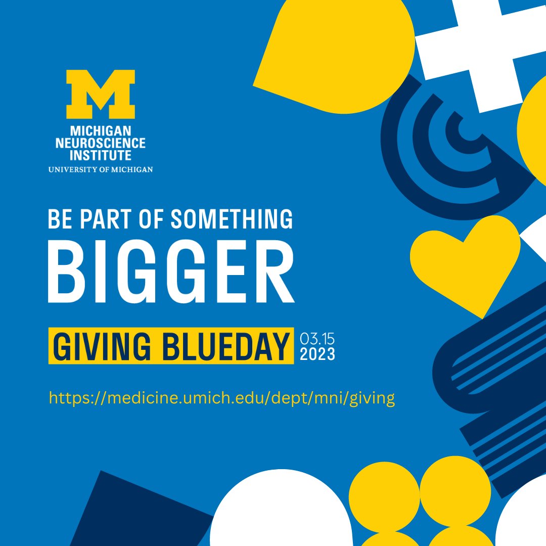 This year, #UM_MNI is focusing its #GivingBlueDay on our newly launched Postdoctoral Advancement Program. It helps build a community for our #neuroscience #postdocs through social, professional, and networking opportunities. 〽️🧠medicine.umich.edu/dept/mni/giving