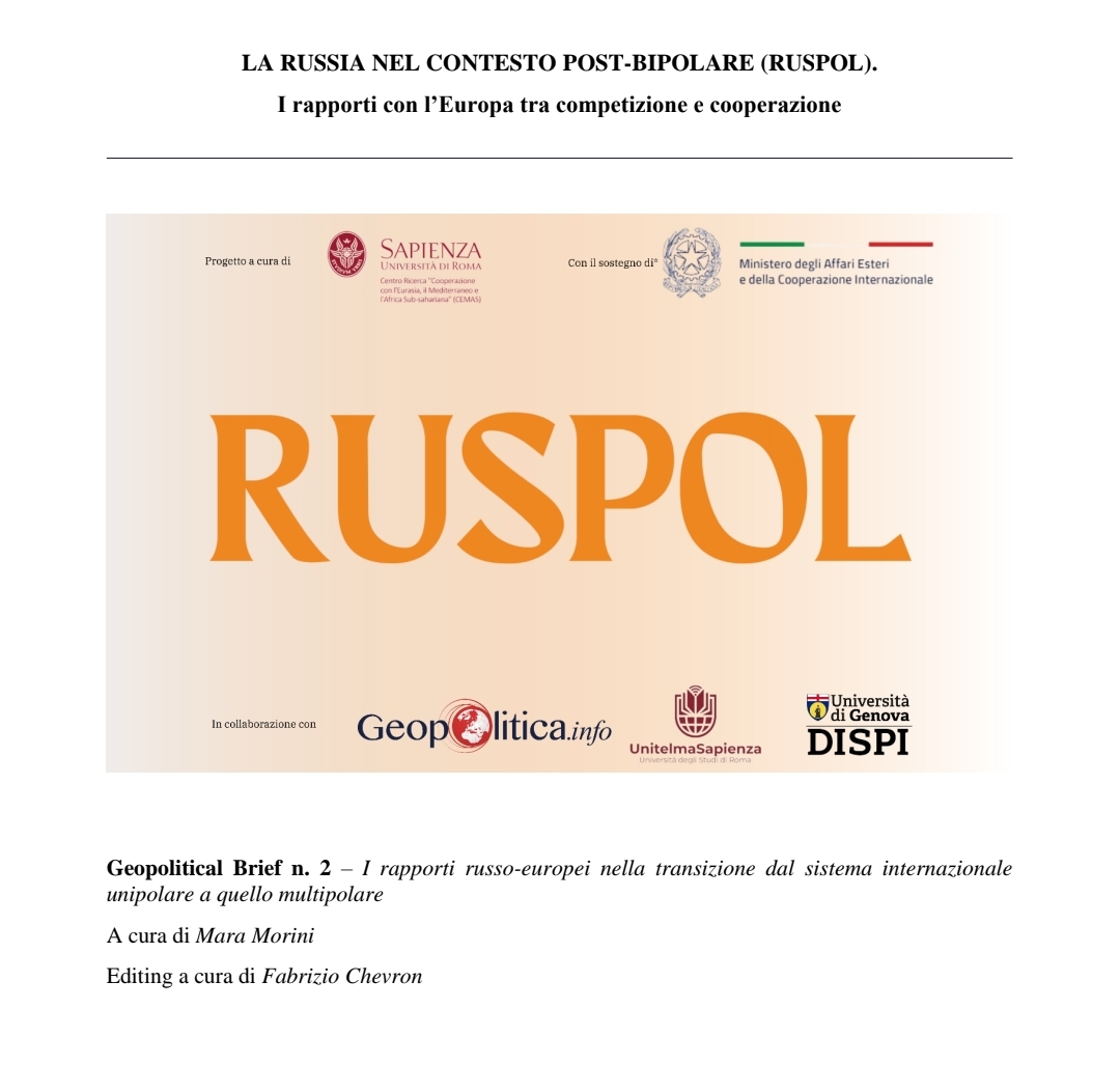 g_natalizia's tweet photo. 🇷🇺🇪🇺🇮🇹Fuori il Geopolitical Brief n. 2 di RUSPOL progetto di @CEMASResearch con  @Geopoliticainfo @UnitelmaTweet @UniGenova.
📌A cura di @Mara_Morini con B. Pisciotta @alessandra_russ @paolo_pizzolo @LorenzoRiggi1 @ChiaraMinora G. Cuzzelli @cbertolotti1
➡ https://t.co/molqbkc6PC https://t.co/tm22GHupbJ