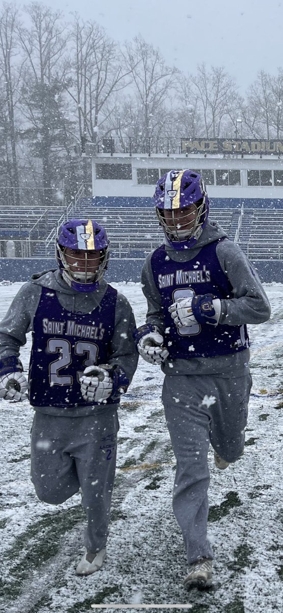 What’s the saying? You can take the boys out of Vermont but not Vermont out of the boys? Thanks to <a href="/PaceUAthletics/">Pace Athletics</a> for letting us bring a snowstorm to the field. Looking forward to our <a href="/TheNortheast10/">The NE10</a> opener tomorrow afternoon.