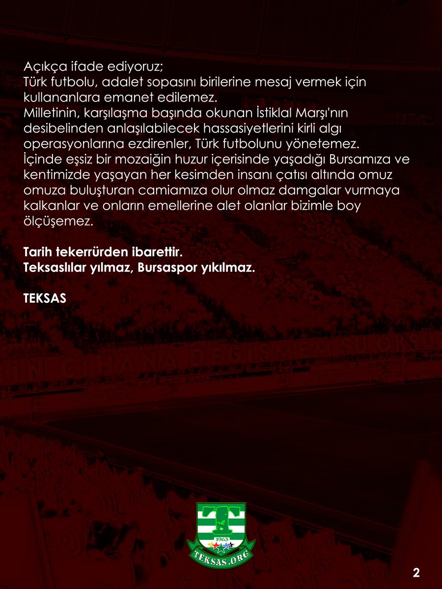teksasorg's tweet photo. Dün, bugün, daima;
#BursasporTürkiyedir https://t.co/dKknUV3jdZ