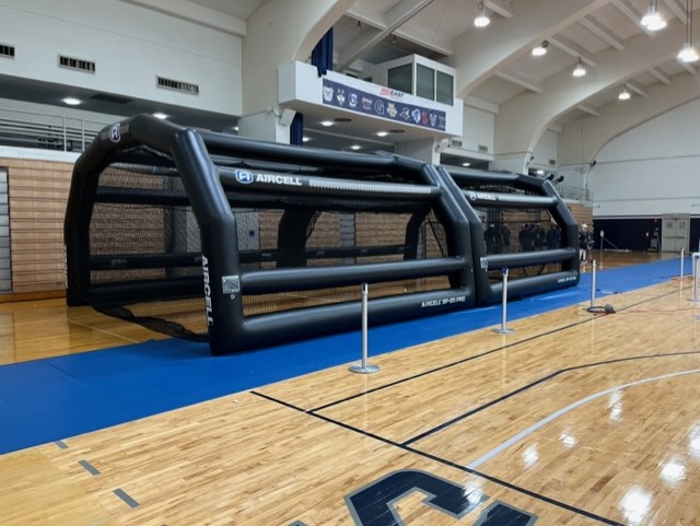 inmotionair's tweet photo. Georgetown University has converted to AIR. 
Hoya Baseball will be taking their needed reps inside their new AIRCELL Batting Cage. @GtownBaseball
https://t.co/C8tUw9qjlA
 #battingcage #aircell #omahabound https://t.co/VWZBXFiDrO