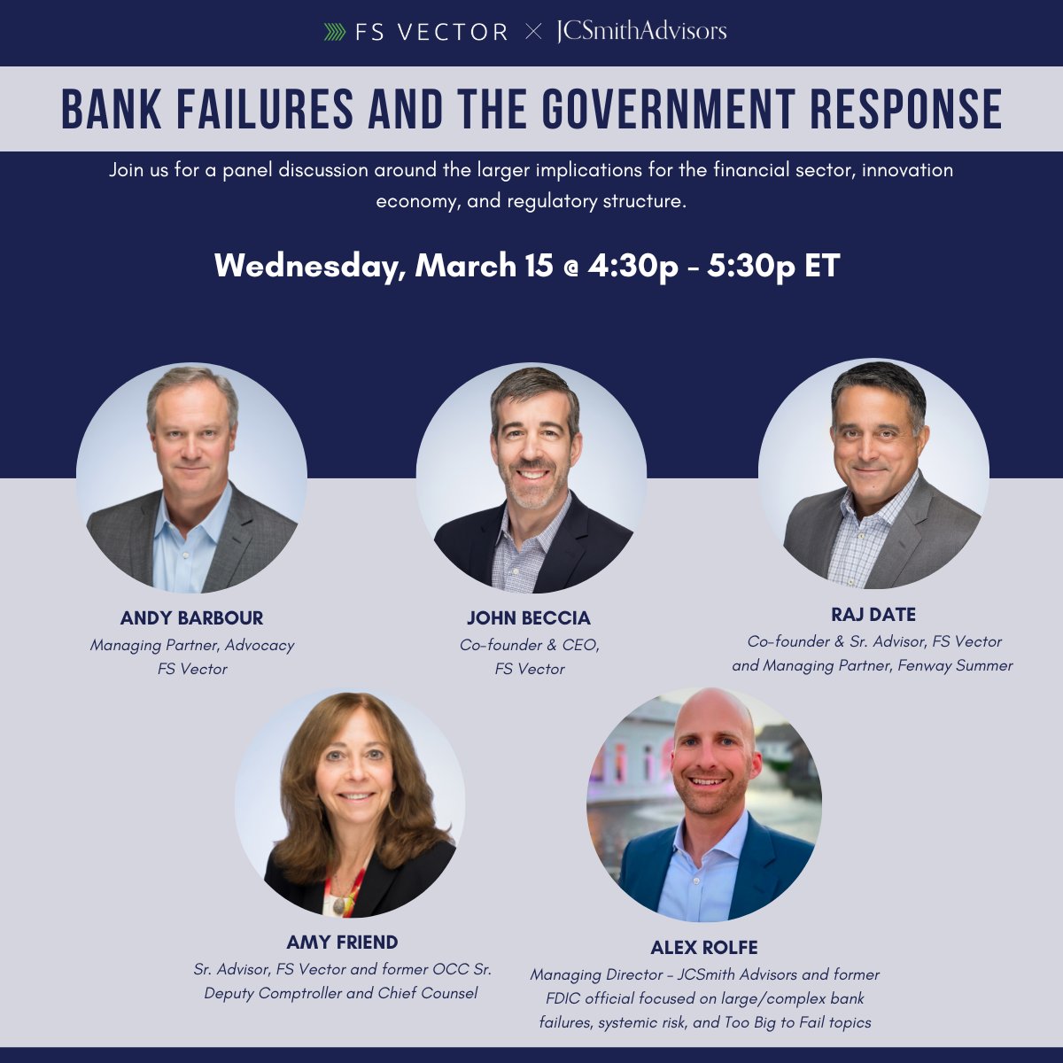 Join our team for a discussion around #Washington's response to the recent #bankfailures and the implications for the #innovationeconomy

Register here - lnkd.in/gb3ikjyf
