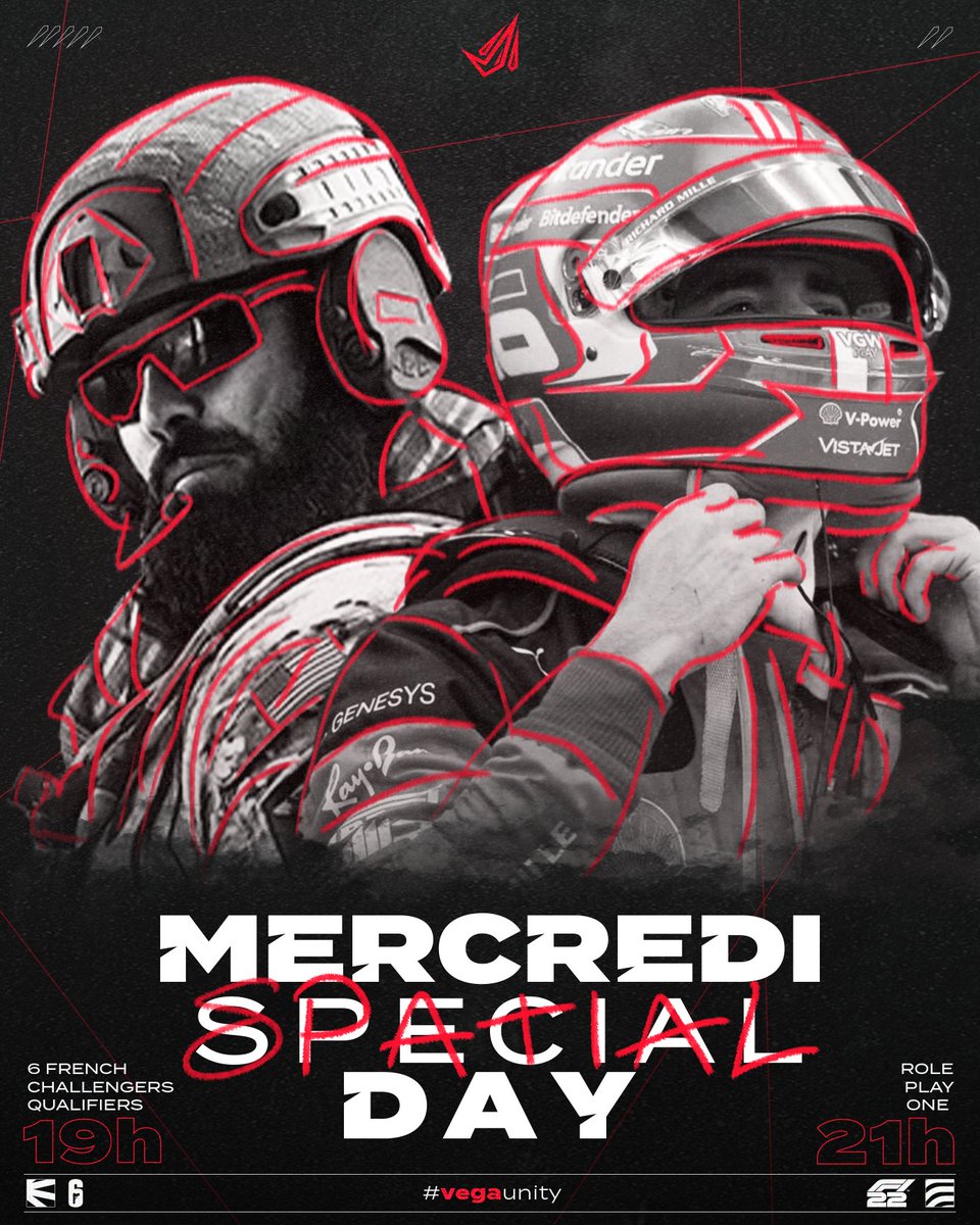 VegaEsport's tweet photo. Soirée spéciale pour nos équipes demain⭐️:
• Début de la 6 FCL pour nos joueurs R6, il faudra directement marquer le plus de points possible 🔫
• Pour nos pilotes F1 c'est l'avant dernière course de la saison avec pour objectifs les titres constructeur et pilote ! 🏎️
C'est l'heure pour le #VegaUnity ☄️ de reprendre du service 😏