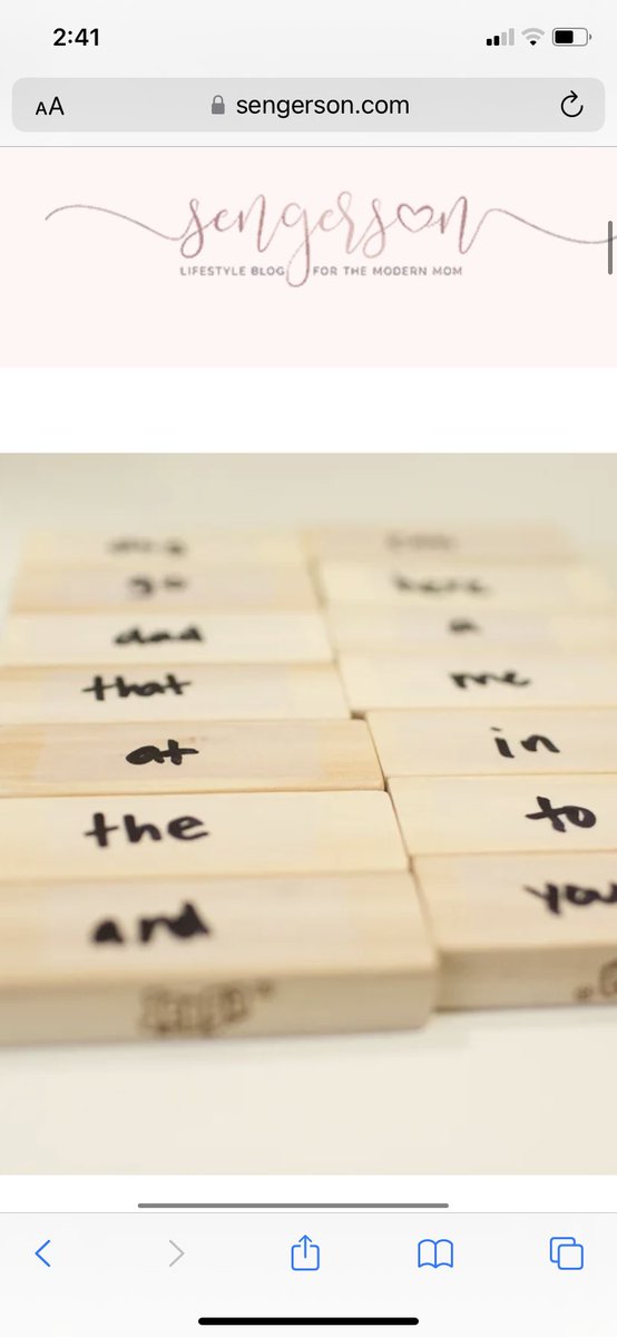 This is a really fun way for kindergarteners to learn how to read sight words! Get a Jenga game and write a sight word on a few blocks. Everyone gets a chance to pull out blocks. Whoever pulls a block out with a sight word on it has to read the word! #pjlanguagearts#sightwords