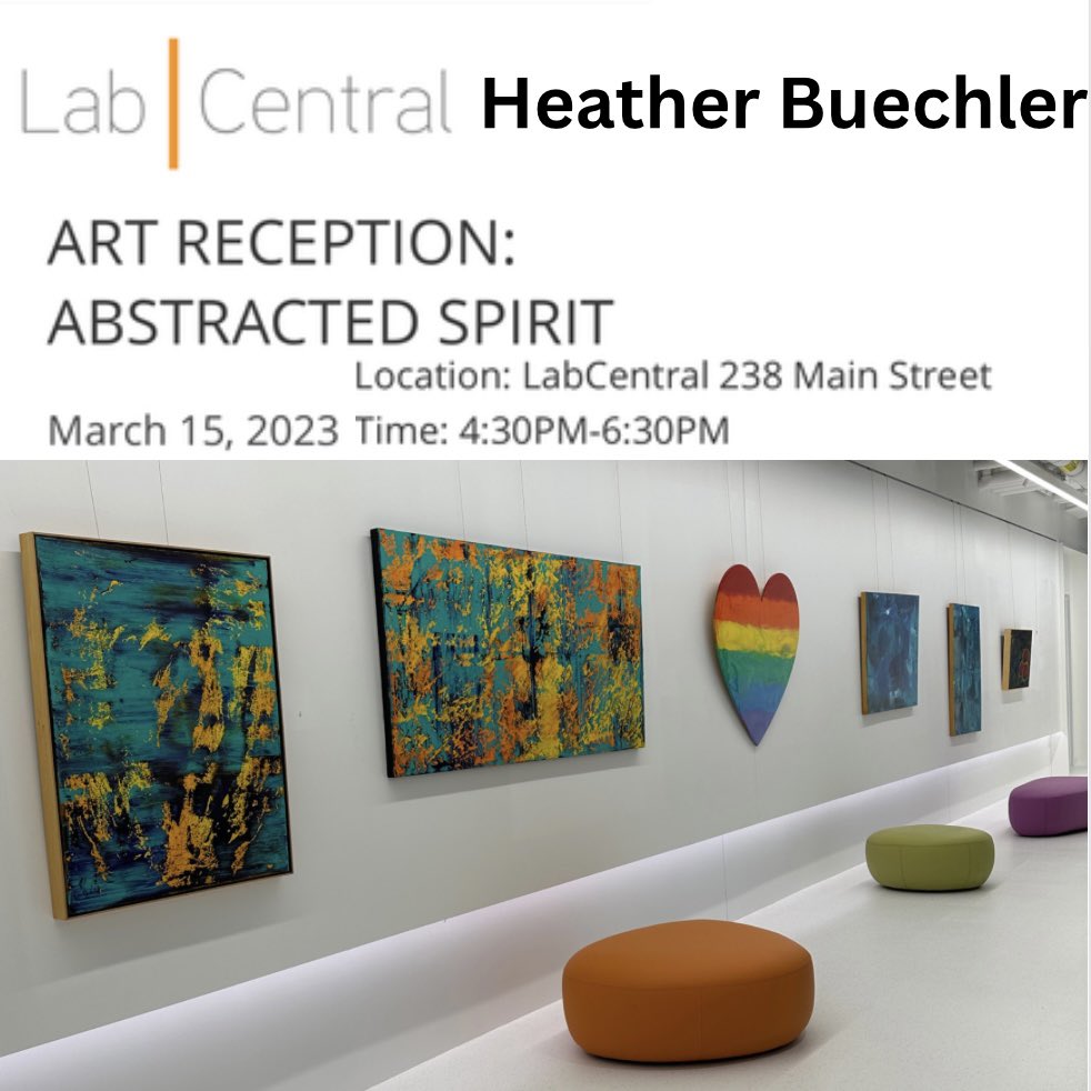 HeatherBuechler's tweet photo. Tomorrow is Abstracted Spirit reception party! Link in bio-please make sure to register!

March 15th reception at Gallery 1832 at Labcentral!4:30-6:30 
238 Main st. Cambridge 

Register at:
https://t.co/gkJBftP57u https://t.co/44VFijUDlc