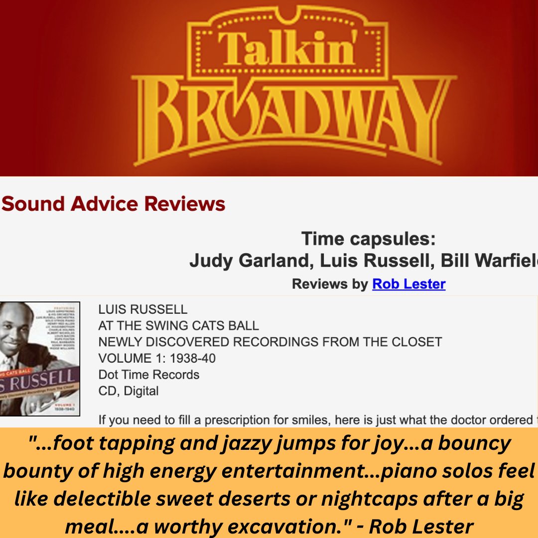 review of 'Luis Russell - At The Swing Cats Ball' talkinbroadway.com/page/sound/mar…
@DotTimeRecords @LydiaLiebman