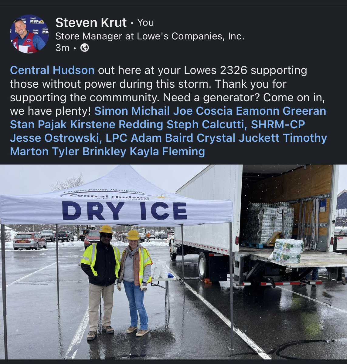 BIG shout out to <a href="/CentralHudson/">Central Hudson</a> for supporting our community here at Lowes 2326! <a href="/SimonMichail/">Simon Michail</a> @josephcoscia5 <a href="/Anthony_Battle1/">Anthony Battle</a> <a href="/BellAnyae/">Anyae Bell</a> <a href="/AudissBryan/">Bryan Audiss</a>