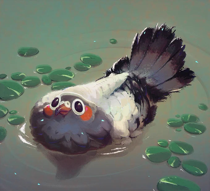 It depends of the "theme"- (Pigeon arts or personal artworks with chickens)  