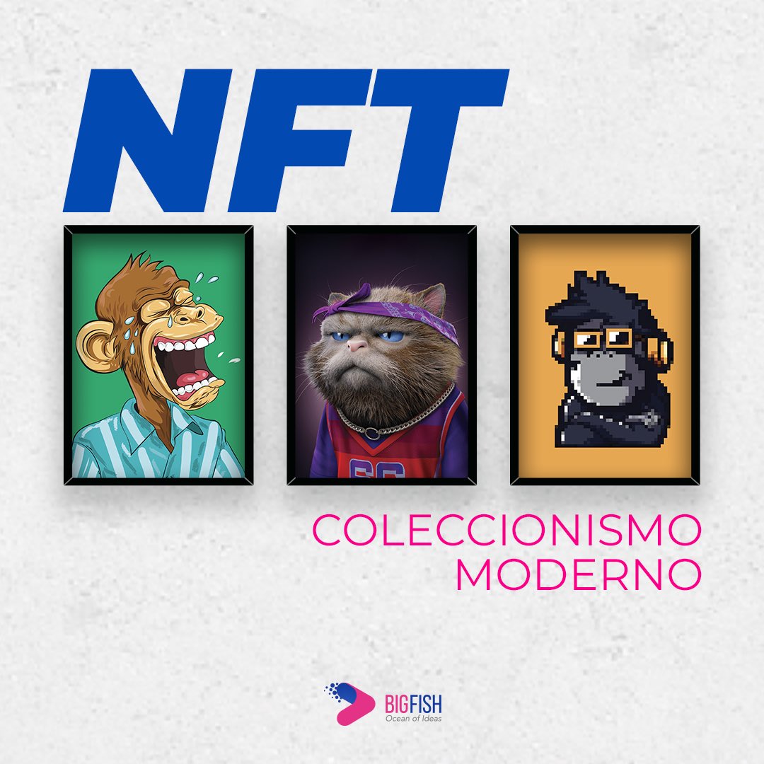 BigFish_ideas's tweet photo. #Sabíasqué los #NFT (Non-Fungible Tokens) o certificados digitales, que garantizan la propiedad sobre cualquier objeto digital. Su marca digital los hace únicos, indestructibles e imposibles de robar, ideales en el mercado del arte y el coleccionismo. https://t.co/D2HIMvXN7D