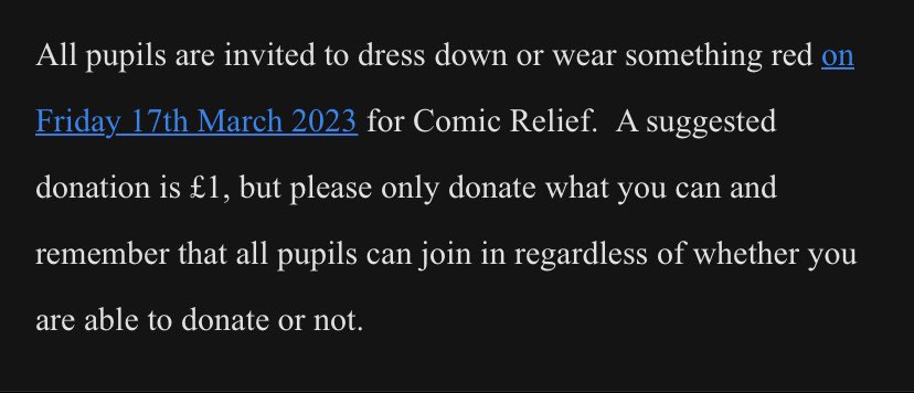 🔴Comic relief 🔴 Friday 17th March. <a href="/FernieleaSchool/">Fernielea School</a>