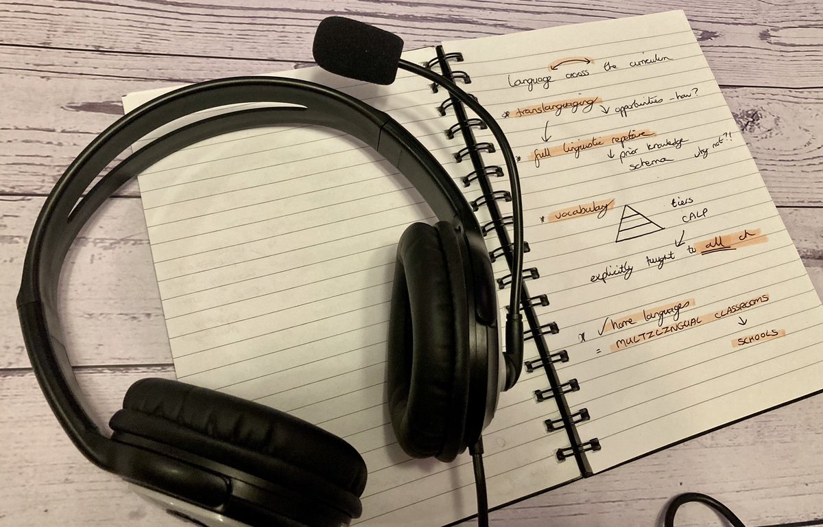 JoteachesEAL's tweet photo. Enjoyed recording the latest episode of the podcast today with Helen @twinkl_eal & @rs_EAL. We talked about the importance of #homelanguages, #multilingualclassrooms, #translanguaging & #vocabulary. A great way to spend an hour of my week! #EAL #MLL #EALCPD https://t.co/wtoZ1Tgudn