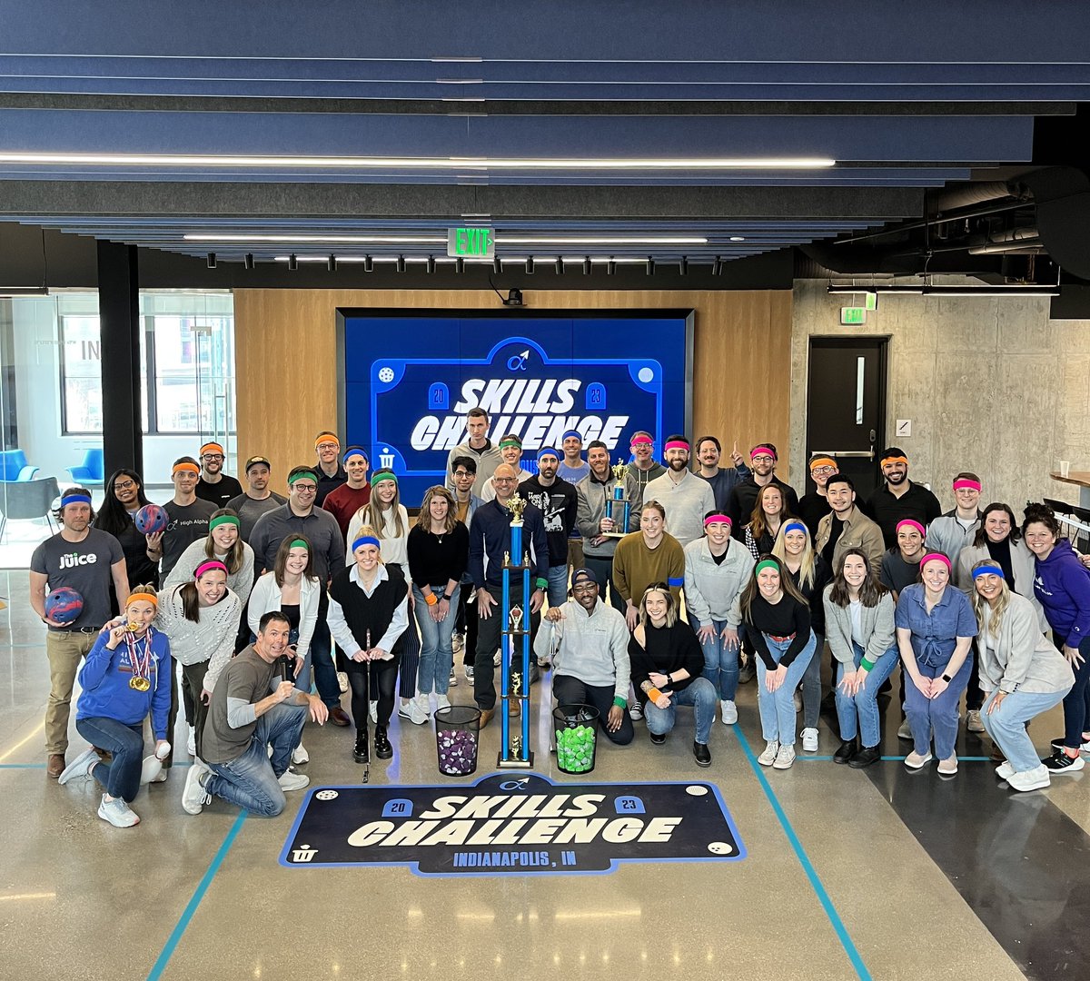 Another great company meeting in the books! Today, @highalpha HQ was transformed into a pickleball court for our Q1 company meeting. Our team competed in a skills challenge of pickleball, bowling, golf, a skittle toss, and pop-a-shot. 🏆