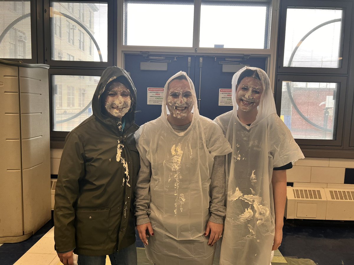 100qPs's tweet photo. Getting pied to celebrate Pi Day for our March C.A.R.E. Event. @D27NYC https://t.co/HORbb9EhyJ