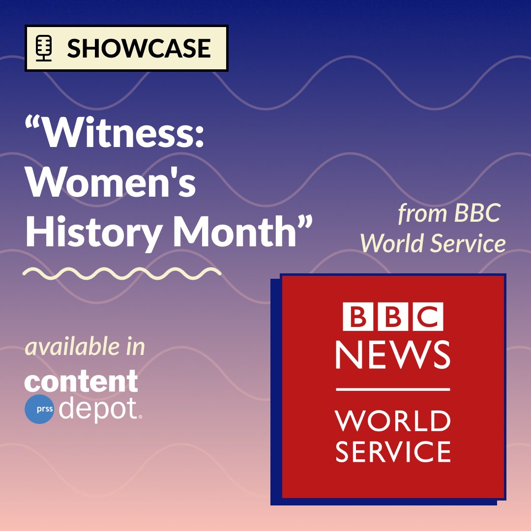 nprdistribution's tweet photo. This month, listen to "Witness: Women's History Month" an hour-long special from @AmPubMedia &amp; @bbcworldservice with remarkable stories of women’s history, told by the women who were there. Available until March 31 on #ContentDepot. https://t.co/TV00xjaDn0