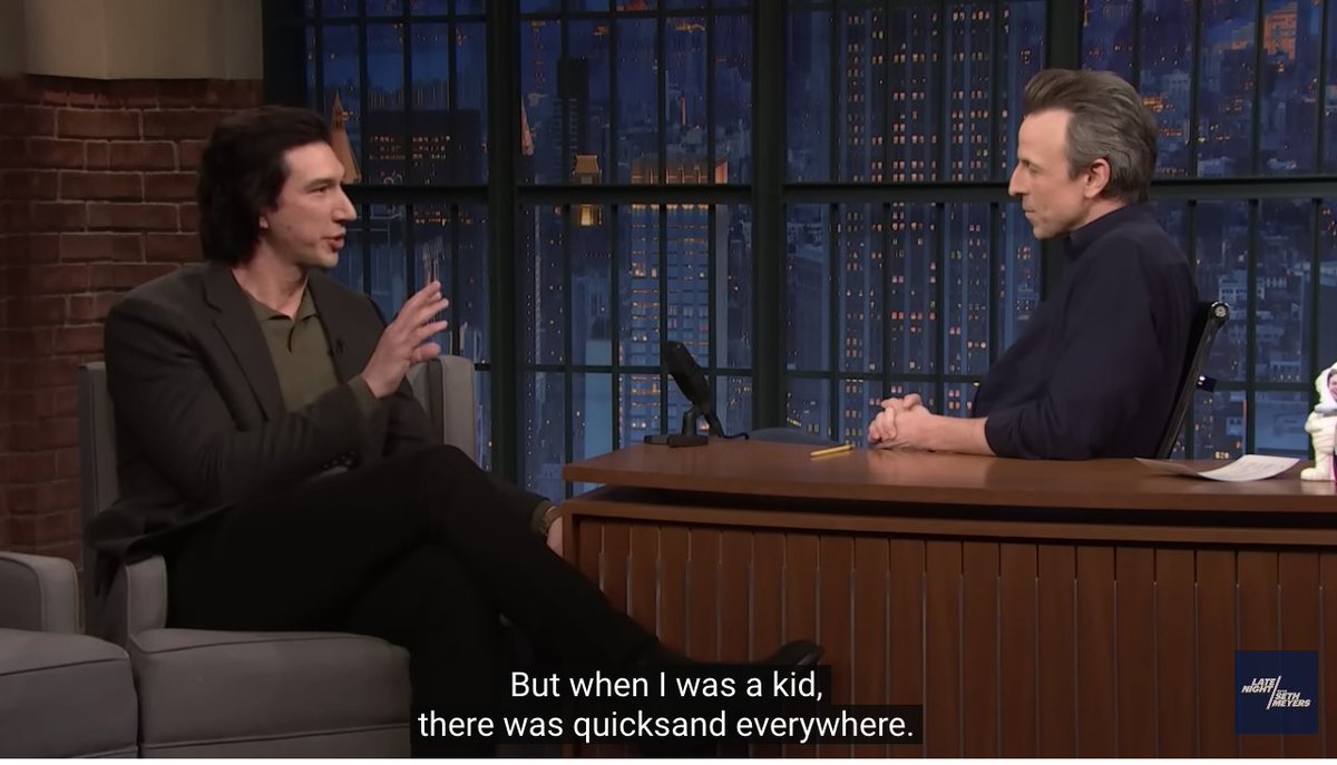 the long tail of mulaney's quicksand joke is so insane, why is adam driver presenting this as a new thought in 2023