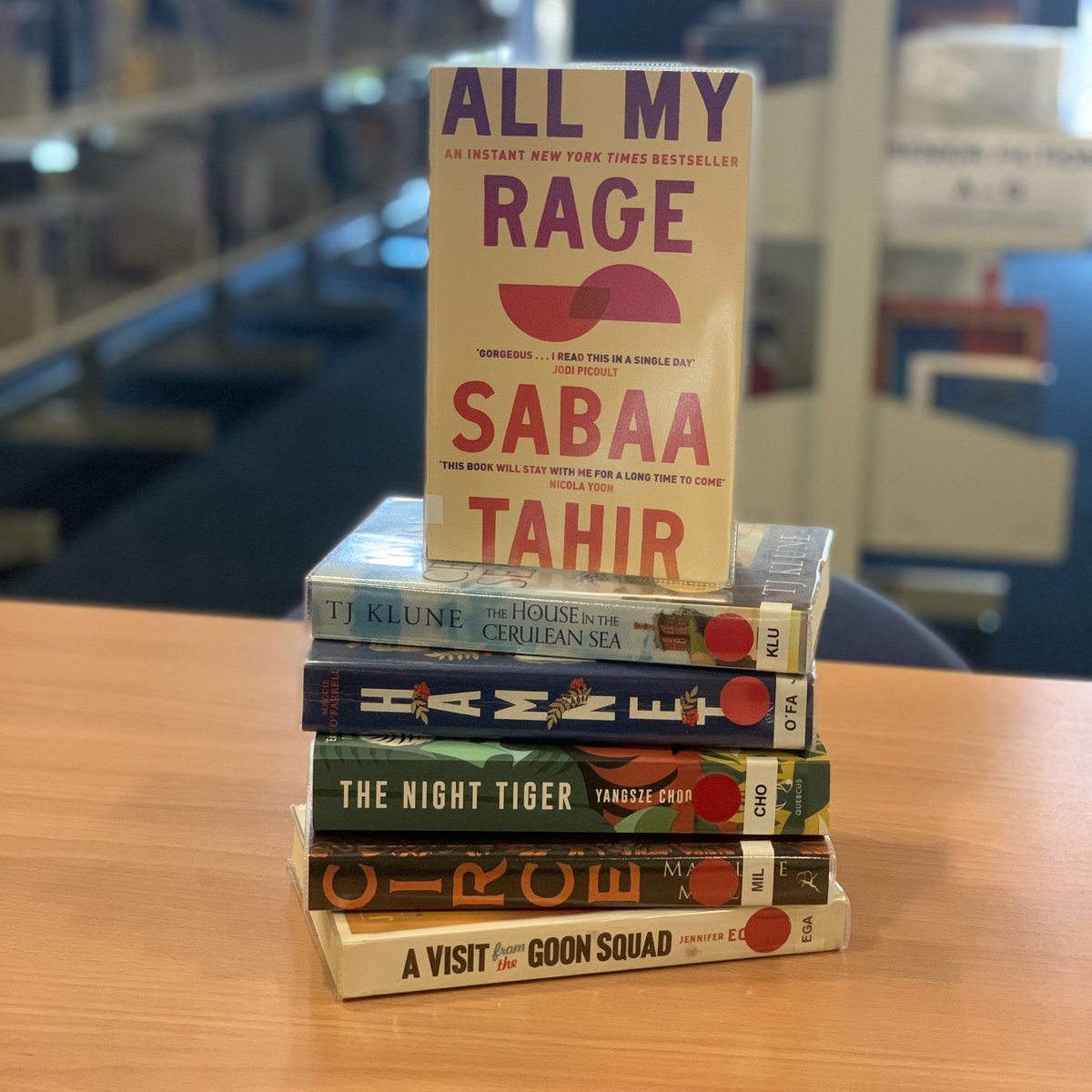 Bearsden Academy Library (@bearsdenlibrary) on Twitter photo Our staff are also big readers. Here are the books we’ve read for our book club since the beginning of this academic year! Including this month’s ‘All My Rage’ by <a href="/sabaatahir/">Sabaa Tahir</a>
All the books can be checked out from the library.
#staffbookclub #staffreading #bearsdenreads Our staff are also big readers. Here are the books we’ve read for our book club since the beginning of this academic year! Including this month’s ‘All My Rage’ by <a href="/sabaatahir/">Sabaa Tahir</a>
All the books can be checked out from the library.
#staffbookclub #staffreading #bearsdenreads