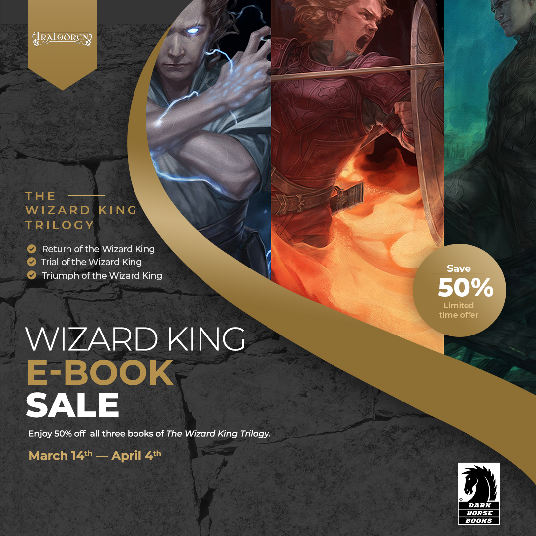 DarkHorseComics's tweet image. To celebrate @CreatorChad's upcoming fantasy novel, The Shadow Regent, the Wizard King Trilogy ebooks are all on sale! More details about the Wizard King Trilogy: bit.ly/3mFzqAc

And the Shadow Regent, a standalone set in the world of Tralodren: bit.ly/3HxUil4