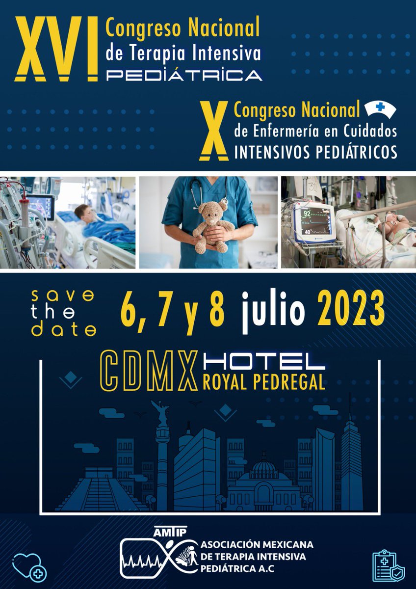 Les damos la bienvenida al XVI Congreso Nacional de Terapia Intensiva Pediátrica de la AMTIP CDMX 

Inscripción temprana antes del 30 de abril del 2023 
$3000 ($150 dls) No socios
$2000 ($100 dls) Socios
$1500 ($75 dls) Residentes y enfermería
$1500 ($75 dls) modalidad en línea