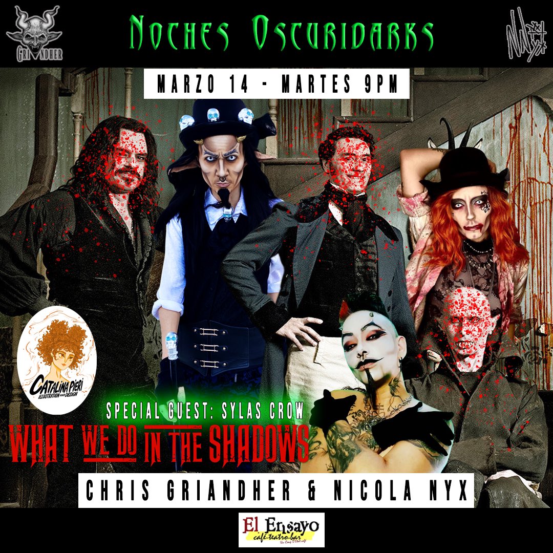 dragkingspr's tweet photo. HOY MARTES @ensayorp 9pm
Noches Oscuridarks- Peli/Drag Show con sus Hosts @c_griandher &amp; @nicola_nyx

💀Invitado especial: @CrowSylas 
😈Merch: Catalina Illustration &amp; Design

🩸Peli 9pm - What We Do in the Shadows (Vampiric Mockumentary 2014)
🩸Drag Show 10:30pm https://t.co/HJov5jn0Jq