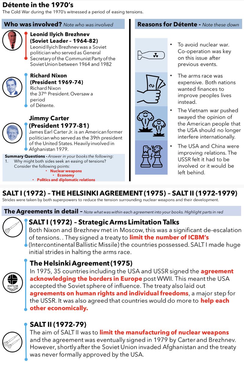 mrfitzhist's tweet photo. Still working on squeezing content into as little time as possible. I’ve tried to distil information across a ‘double slide’ with a connected loom recording to give students a snapshot of key Cold War flashpoints. Both introducing and consolidating knowledge. #historyteacher https://t.co/5wgwh0odbr