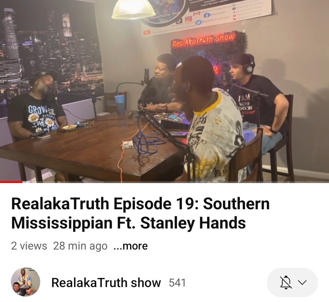 Episode 19 ft Gulfport MS author &amp; rapper Stanley Hands is out now on <a href="/YouTube/">YouTube</a>! #Authors #Rapper #Rappers #RapMusic #Rap #HipHop #HipHopMusic #Music #Books #GulfportMS #GulfportMississippi #Gulfport #Mississippi #Podcast #Podcasts #PodcastAndChill

youtu.be/zcyXSgwRT0M