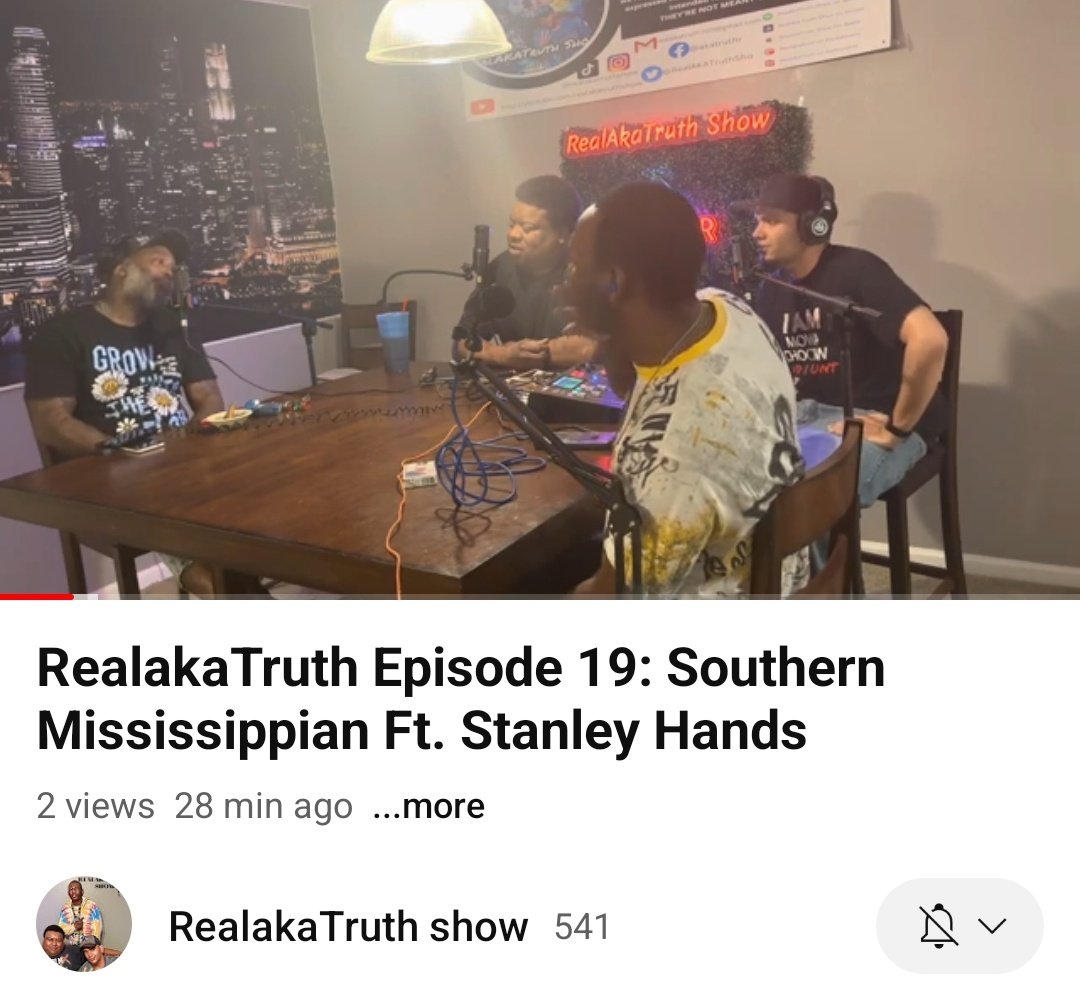 Episode 19 ft Gulfport MS author & rapper Stanley Hands is out now on @YouTube! #Authors #Rapper #Rappers #RapMusic #Rap #HipHop #HipHopMusic #Music #Books #GulfportMS #GulfportMississippi #Gulfport #Mississippi #Podcast #Podcasts #PodcastAndChill

youtu.be/zcyXSgwRT0M