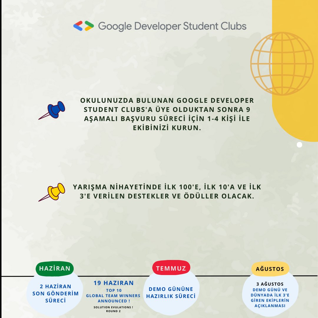 gdsccumhuriyet's tweet image. Solution Challenge Birleşmiş Milletler’in 17 Sürdürülebilir Kalkınma Hedefleri’ne yönelik, Google teknolojileri kullanarak çözüm üretmeyi amaçlamaktadır. 🌳
Solution Challenge kayıtları açıldı. Genel bakış ve zaman akışı için postu inceleyebilirsin. 💫
#gdsc #solutionchallenge