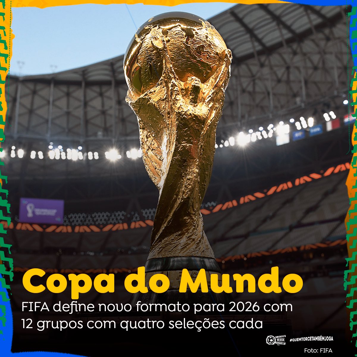 mvabrasil's tweet photo. A FIFA definiu o formato para a Copa do Mundo de 2026, segundo apuração do @geglobo. 

- 48 seleções participantes.
- 12 grupos com quatro seleções.
- Classificam-se os dois primeiros da chave e os oito melhores terceiros. https://t.co/TK0cMpTlwU