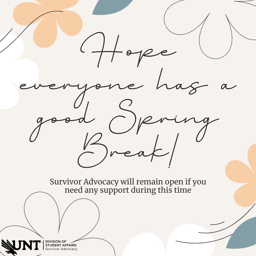 We hope you use this time for fun, relaxation, and rest! Survivor Advocacy will be here to support you in the Union suite 411.