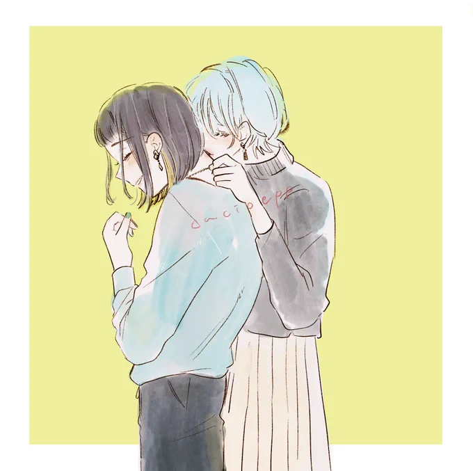 ただいま #創作百合  #スゥとアメ 