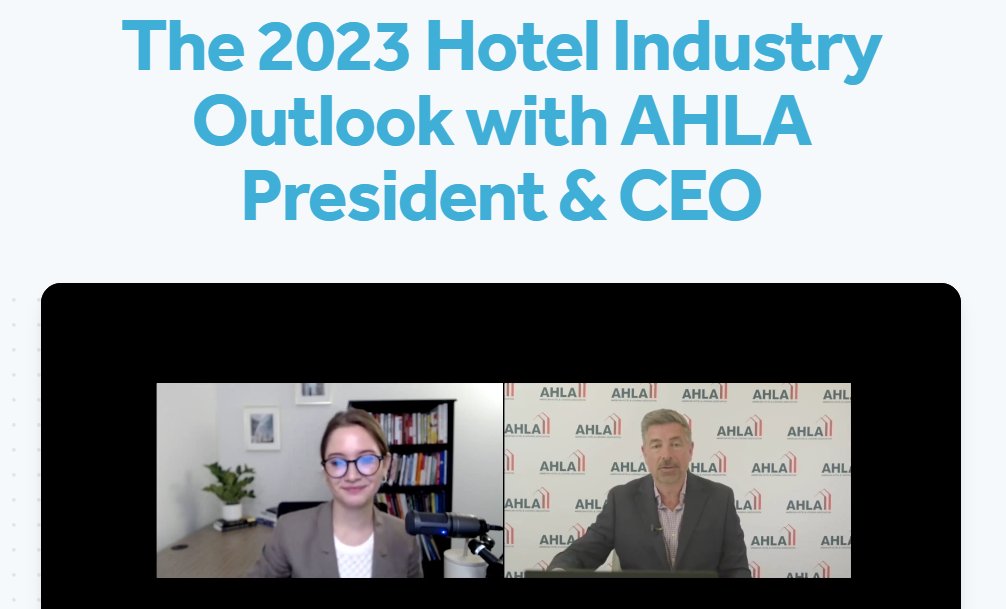 ICYMI: I joined Meredith Gershenson of @workforcedotcom to discuss hotel industry opportunities and challenges in 2023 and the important advocacy work @AHLA is doing for members every day. Watch the interview: bit.ly/3JfST27