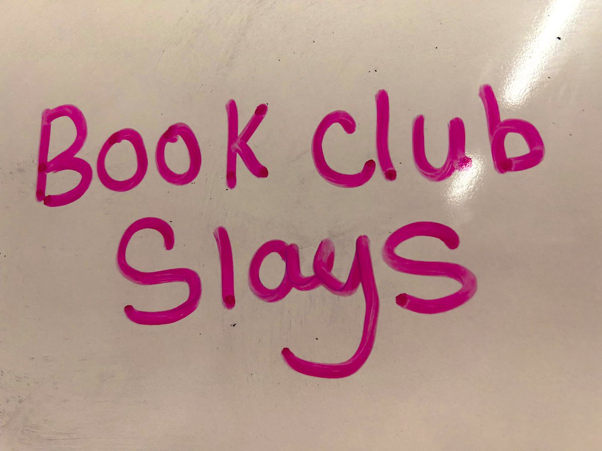 Our first KS3 book club today was a huge success! A whopping 28 students attended 📚❤️ We had some wonderful recommendations and discussions of our current reads. How lovely it was to find this written on my board as I returned to my classroom for the next lesson! #ReadingSchool