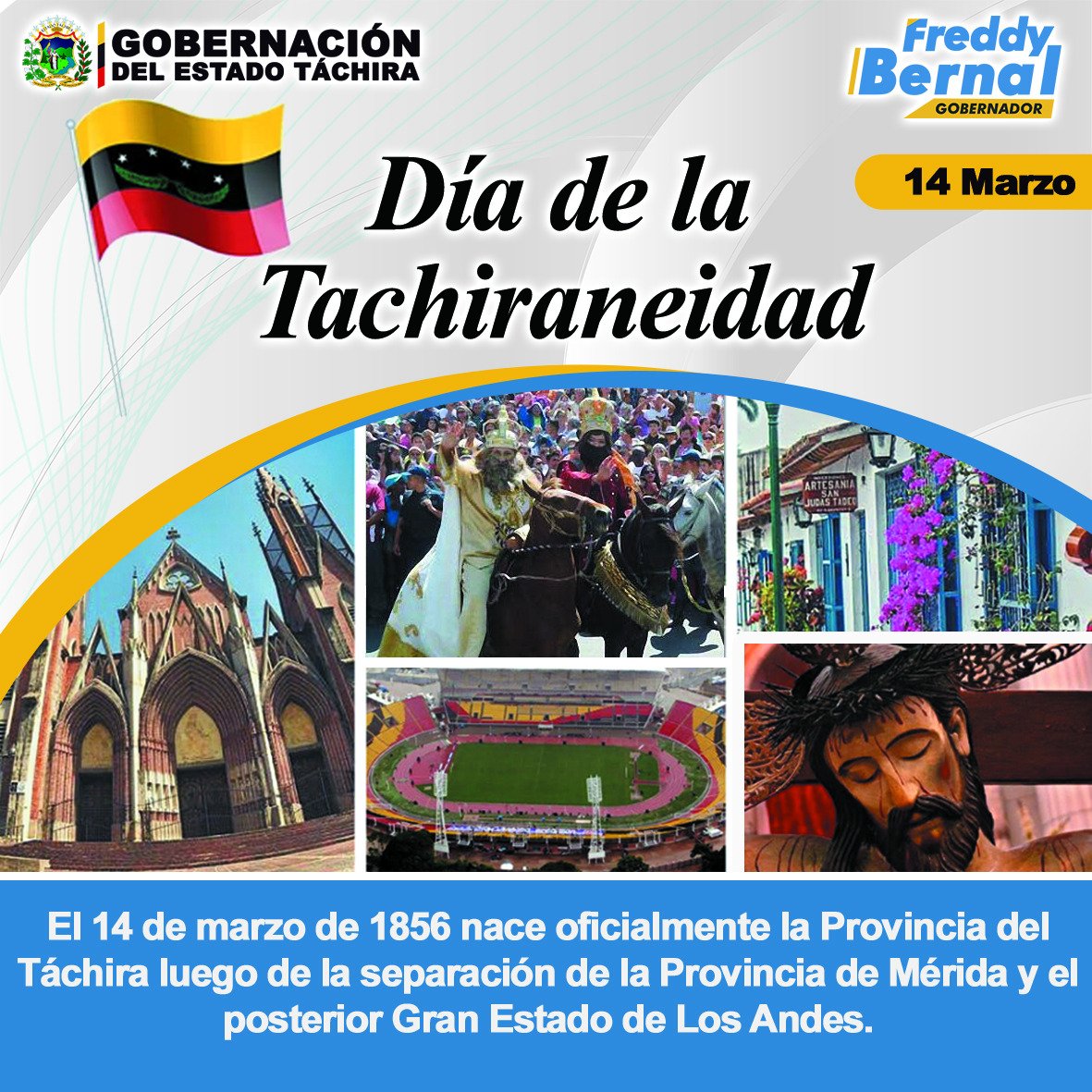 ¡Feliz día! Hoy 167 años de creación de nuestra provincia del #Tachira Felicidades a todos los hombres y mujeres de nuestra tierra Andina.