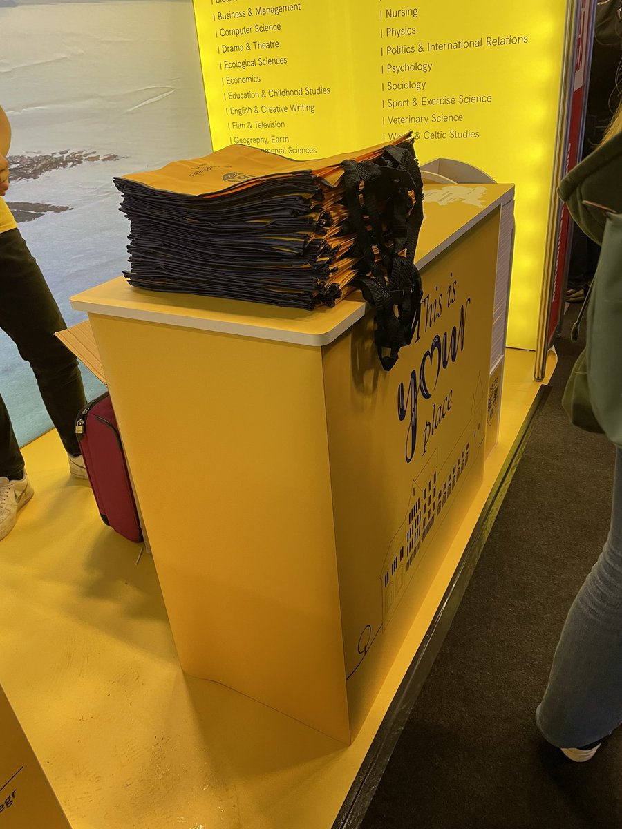 The lovely warm glow from the <a href="/AberUni/">Aberystwyth University</a> UCAS stand at Brighton today. Incredibly engaging staff too.