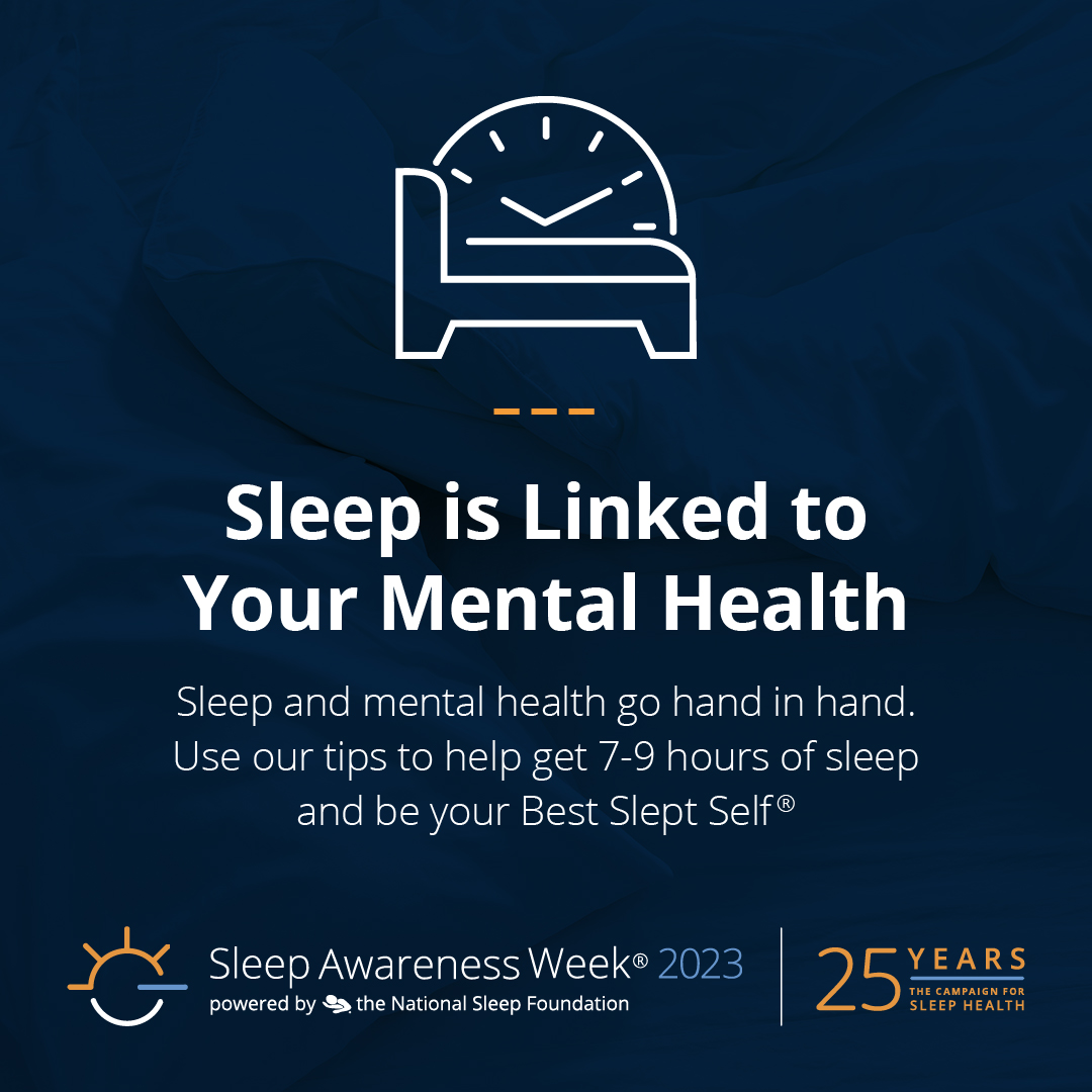 sleepfoundation's tweet photo. You’ve heard us say before that most adults need 7-9 hours of sleep each night. Our Sleep in America® Poll results this year found that 50% of respondents who DIDN’T get those 7-9 hours of sleep each night experienced more depressive symptoms.  Learn more: https://t.co/5xoqHONOeO https://t.co/gqOz3KP57w