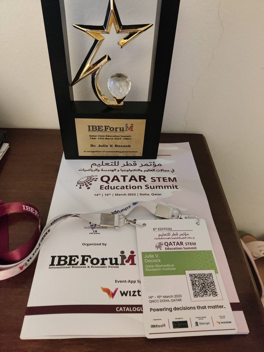 Julie_Decock's tweet photo. Really enjoyed the inspiring talks today at Qatar #STEM education summit. It was my absolute pleasure to engage in thought-provoking discussions as a panellist on the subject "Women in STEM".

@IBEForuM_IBE , @QBRI12 , @HBKU , @QF 

#stemeducation , #womeninstem , #genderequity https://t.co/XQSVrXPifw
