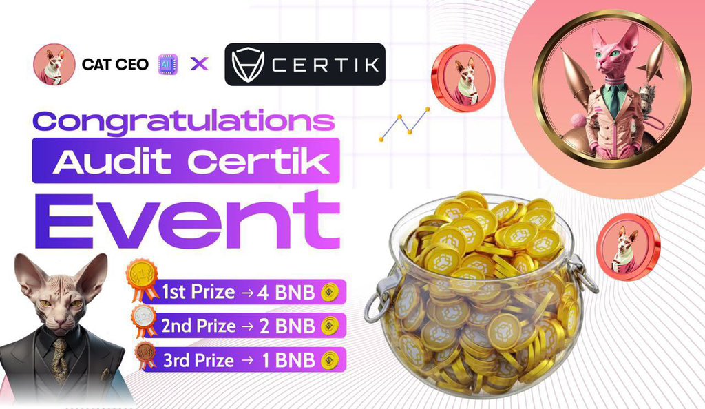 CatCeo 🚀 Year of Cat 🐈👀

CatCeo - Just update Certik few mins ago.

First $CEO Audit <a href="/CertiK/">CertiK</a> , Just checking mexc.com <a href="/MEXC_Global/">MEXC Global</a> in Top holder , what coming? 👀

Big Buy Contest Live : Prize 7Bnb

catceo.ai 

#CatCeo #Certik