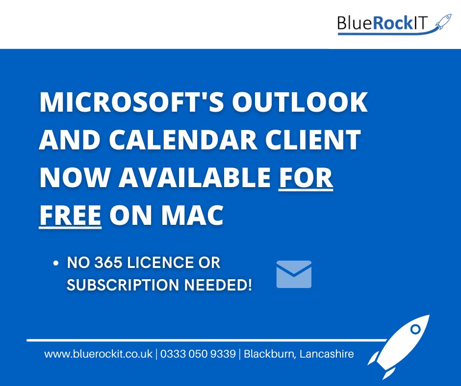 BlueRockITLtd's tweet photo. #Outlook for #Mac no longer requires an #Office License or a #Microsoft365 subscription to be used.

Click here to see the #MacStore page which may contain some useful information 👉 https://t.co/qCz1ZrZT0n https://t.co/atxxyWpn8S