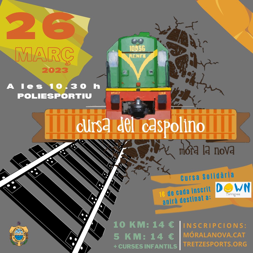 ⚡️Cursa del Caspolino ⚡️

El proper diumenge 26 de març es realitzarà la Cursa del Caspolino. A partir de les 10:30h al Pavelló poliesportiu, distancia de 5km i 10km, i curses infantils.

Les inscripcions les podeu realitzar a móralanova.cat i tretzesports.org.