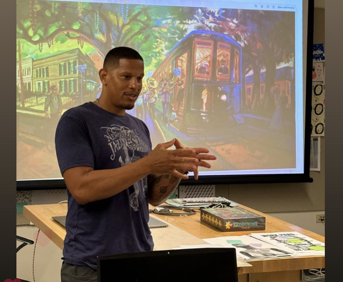 Acclaimed artist <a href="/TerranceOsborne/">Terrance Osborne</a> stopped by Prof. Nik Richard's illustration design class to discuss his career and work! #SCDNextLevel