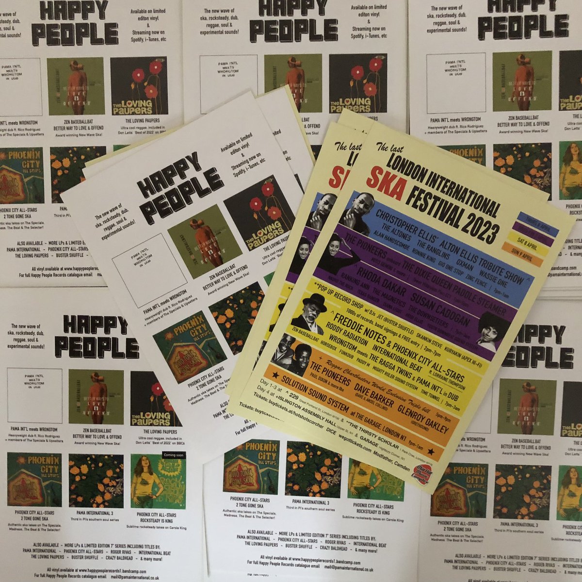HappyPeopleRecords (@happypeoplerec) on Twitter photo The latest fliers have arrived for The London International Ska Festival! Looking lovely they are to!
If you can help put any out in shops or at gigs please email mail@pamainternational.Co.uk
Happy to offer guest list in return.
#lisf2023 The latest fliers have arrived for The London International Ska Festival! Looking lovely they are to!
If you can help put any out in shops or at gigs please email mail@pamainternational.Co.uk
Happy to offer guest list in return.
#lisf2023
