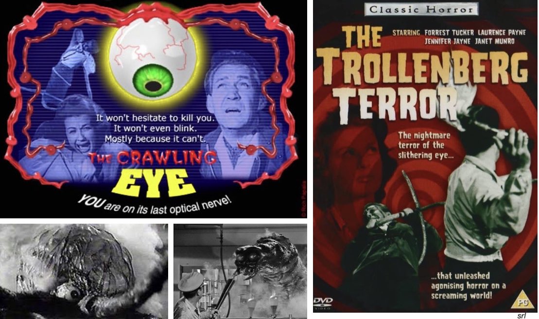 SaveRedlandLibr's tweet photo. 4:20pm TODAY on @TalkingPicsTV 

The 1958 #SciFi film🎥 “The Trollenberg Terror” (aka “The Crawling Eye”) directed by #QuentinLawrence from a screenplay by #JimmySangster and story by #PeterKey

Based on the 1956 TV📺 series

🌟#ForrestTucker #LaurencePayne #JenniferJayne https://t.co/fUpuAn6TDK