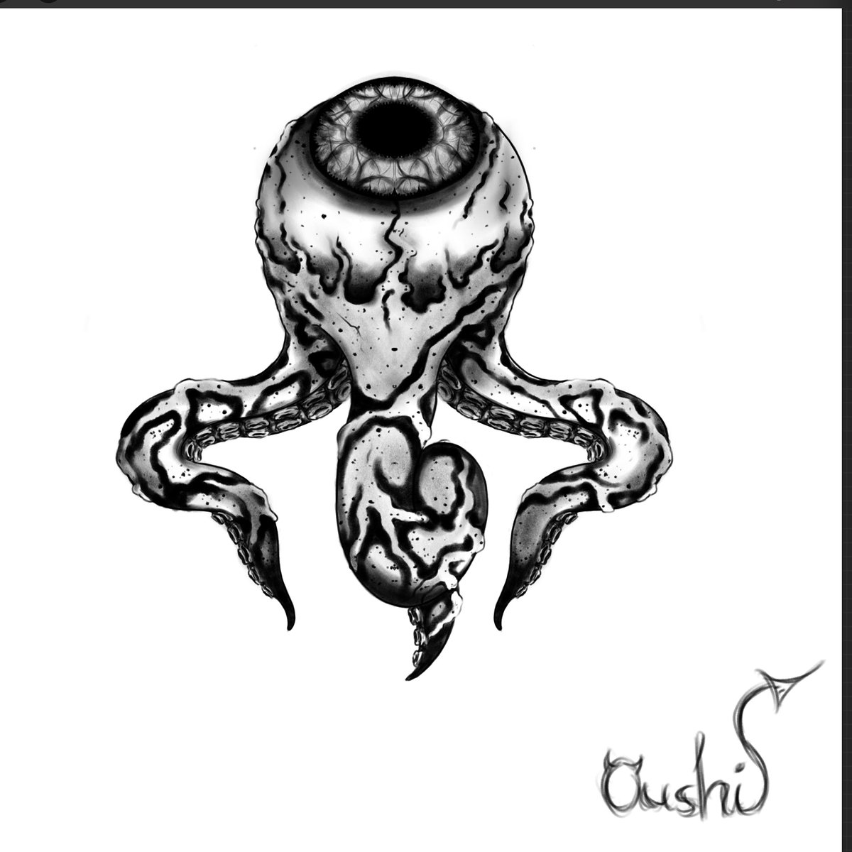 eyectopus 🎀 #octopus #eyedrawing #tattooidea #art #sketch #doodles #digitalart #darkart #eyeball #kraken #lense #creepyart #dotwork